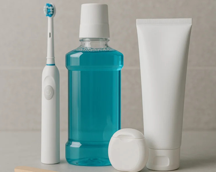 A picture of oral health products