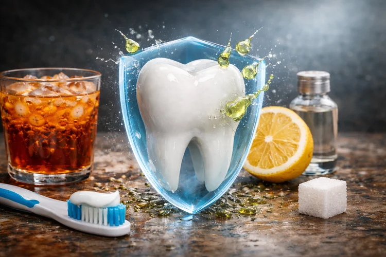 An image representing the protection of enamel