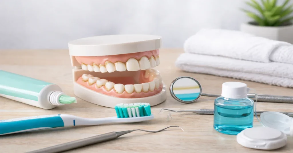 A picture of oral health products